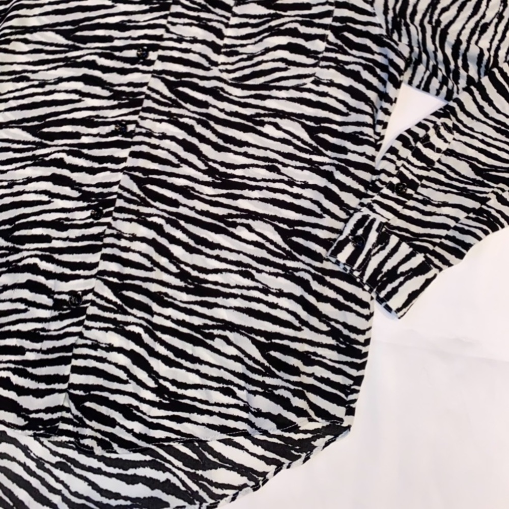 Philosophy Zebra Print Button Blouse - image 4